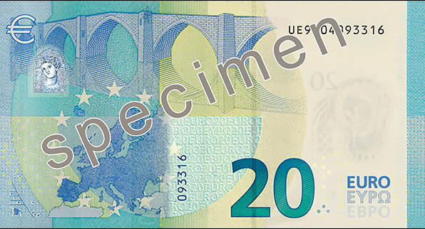 nová bankovka 20€- zadná strana