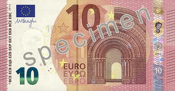 nová bankovka 10€ - predná strana