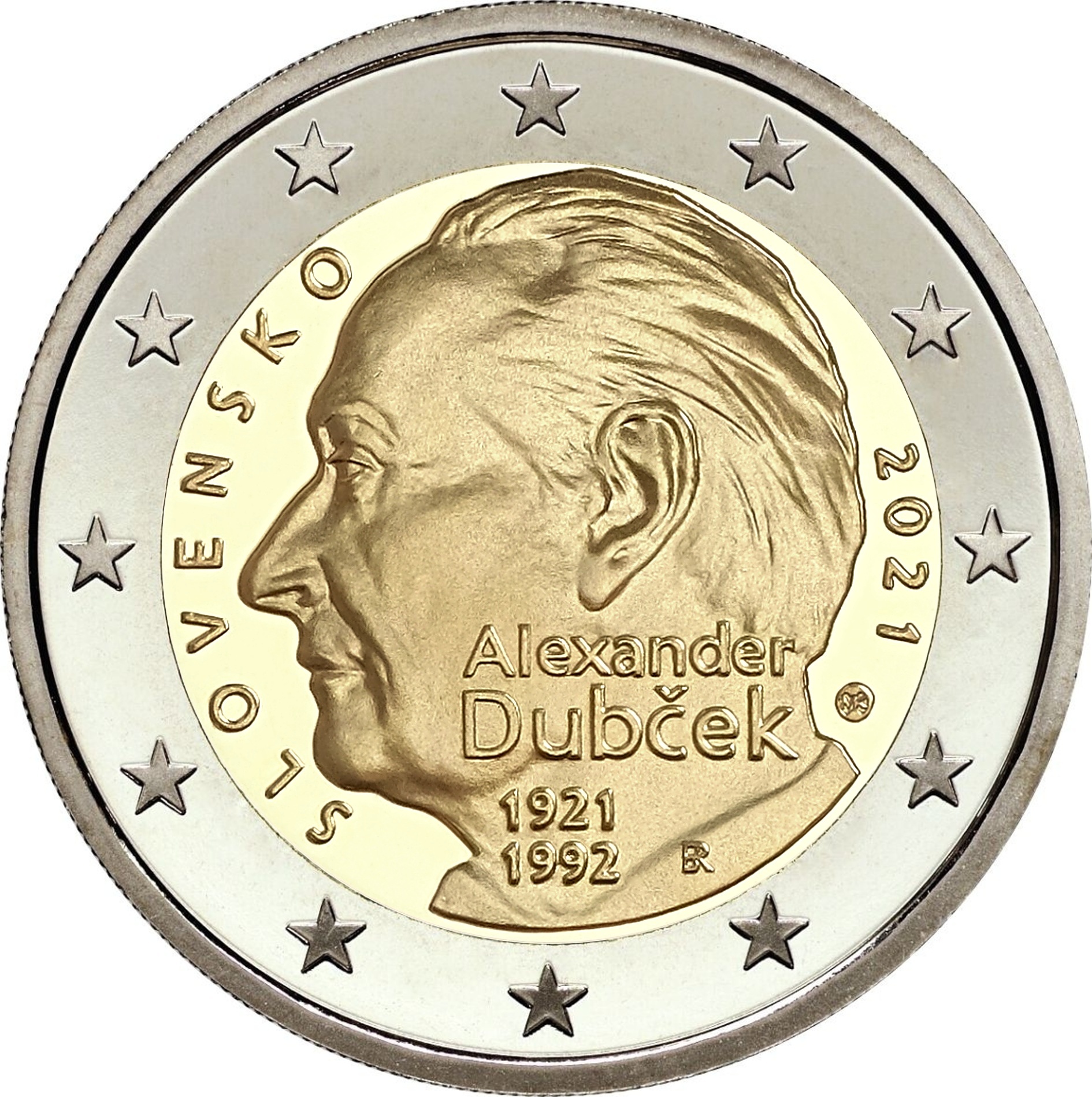 Banknotes and coins, 100th anniversary of the birth of Alexander Dubček