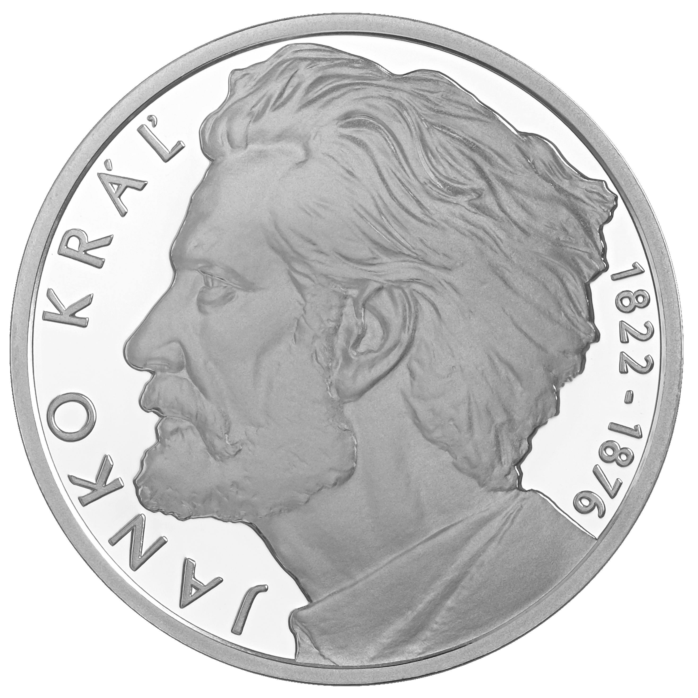Strieborná zberateľská eurominca v nominálnej hodnote 10 eur 200. výročie narodenia Janka Kráľa