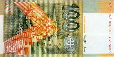 Banknotes and coins, 100 Sk Banknote Description