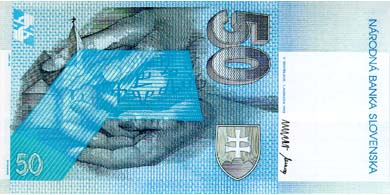 Banknotes and coins, 50 Sk Banknote Description