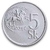Banknotes and coins, 5 Sk