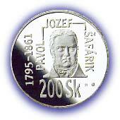 Bankovky a mince, Pavol Jozef Šafárik – 200. výročie narodenia