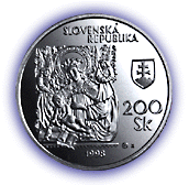 Banknotes and coins, 50th anniversary of the Slovak National Gallery