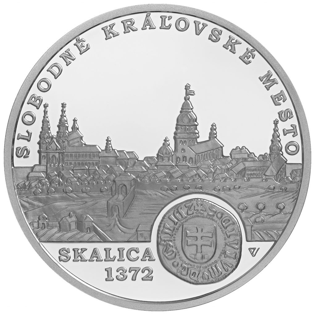 Banknotes and coins, 650th anniversary of Skalica being granted the status of a free royal town