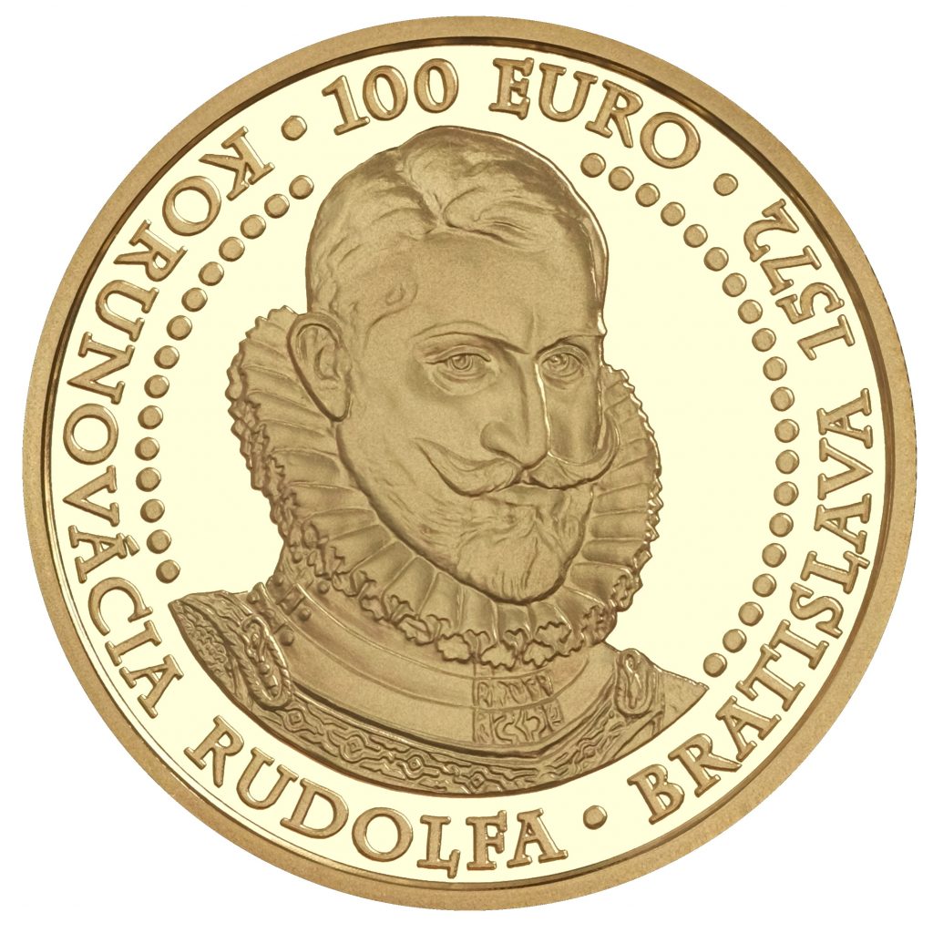 Nová zlatá eurominca „Bratislavské korunovácie – 450. výročie korunovácie Rudolfa“