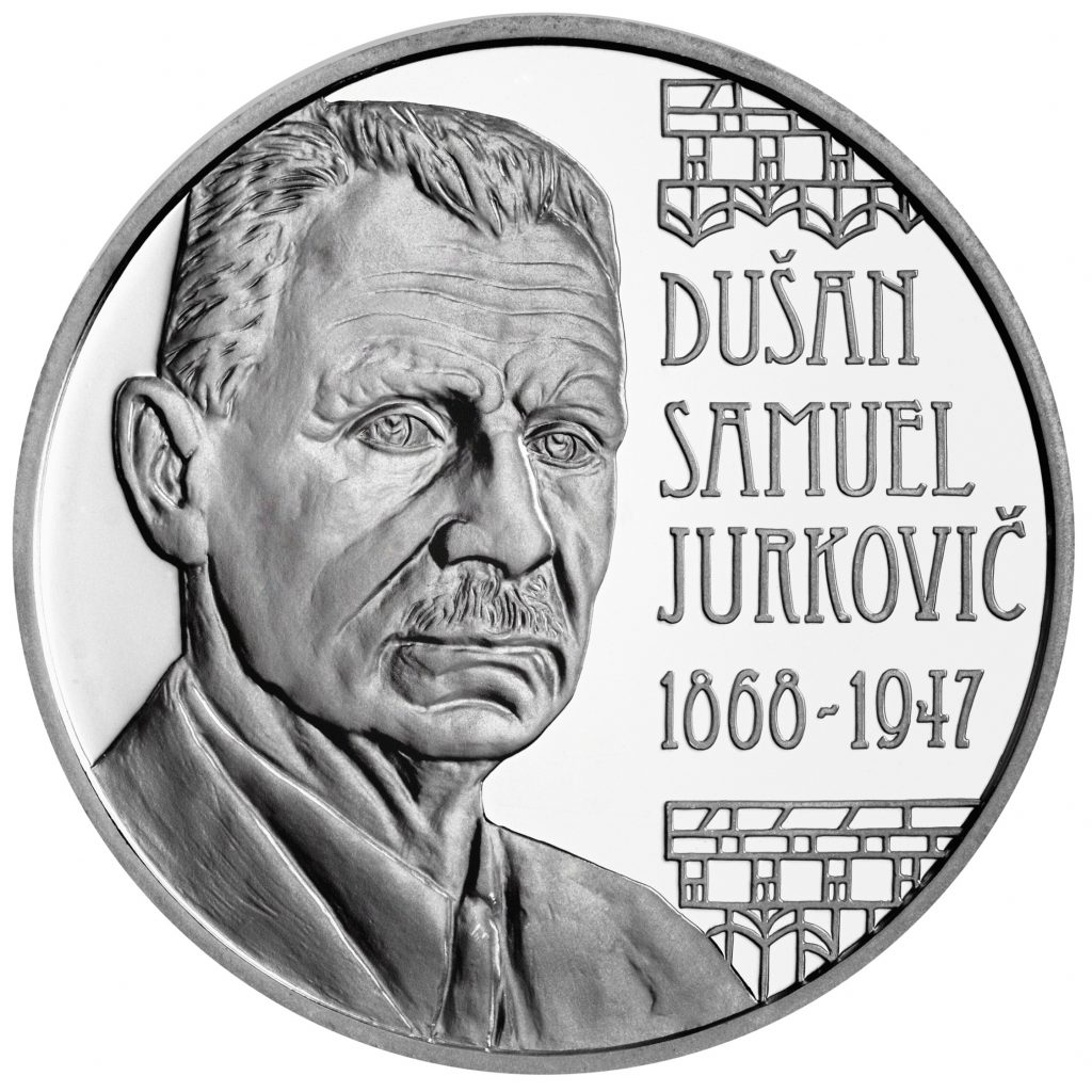 Banknotes and coins, 150th anniversary of the birth of Dušan Samuel Jurkovič