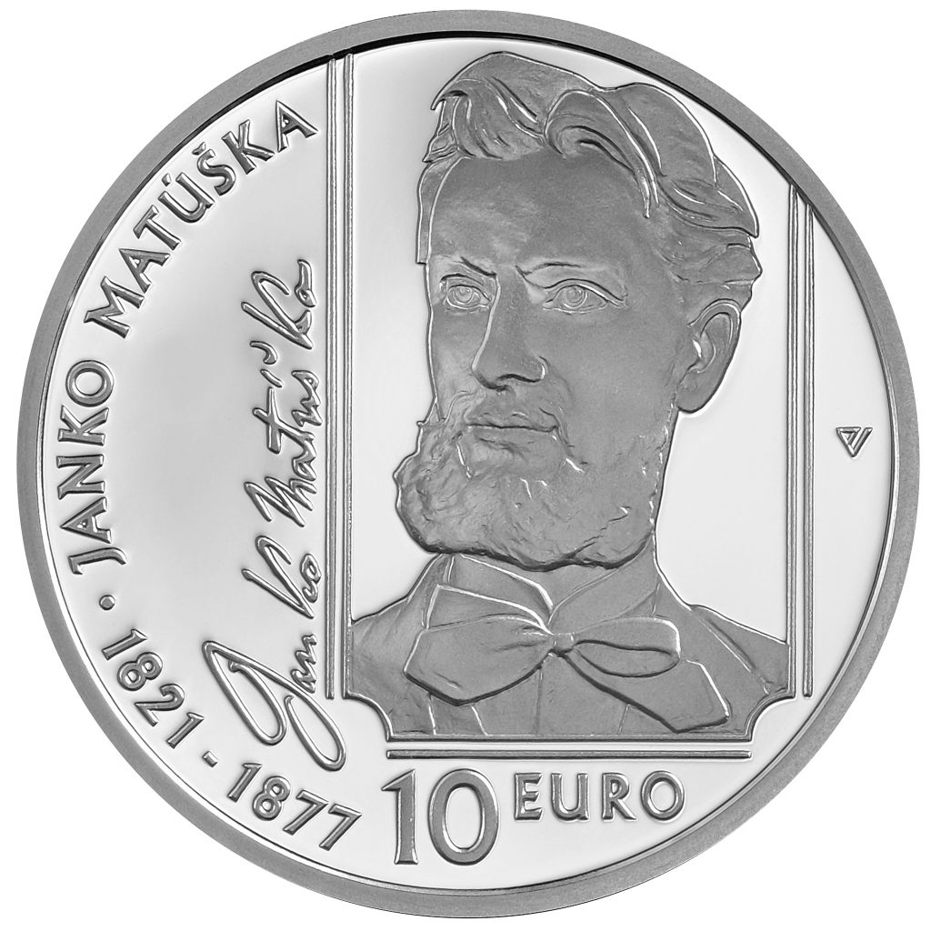 Banknotes and coins, 200th anniversary of the birth of Janko Matúška