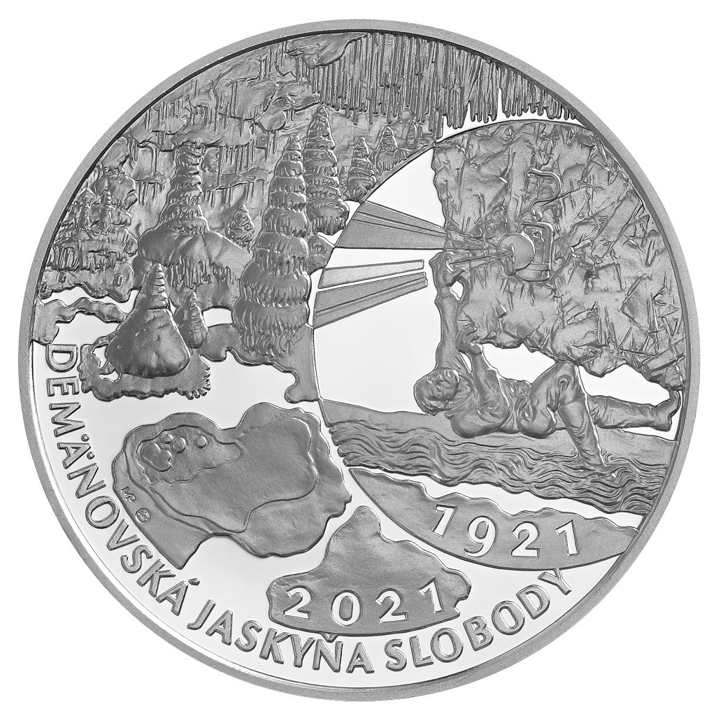 Banknotes and coins, 100th anniversary of the discovery of the Demänovská Cave of Liberty