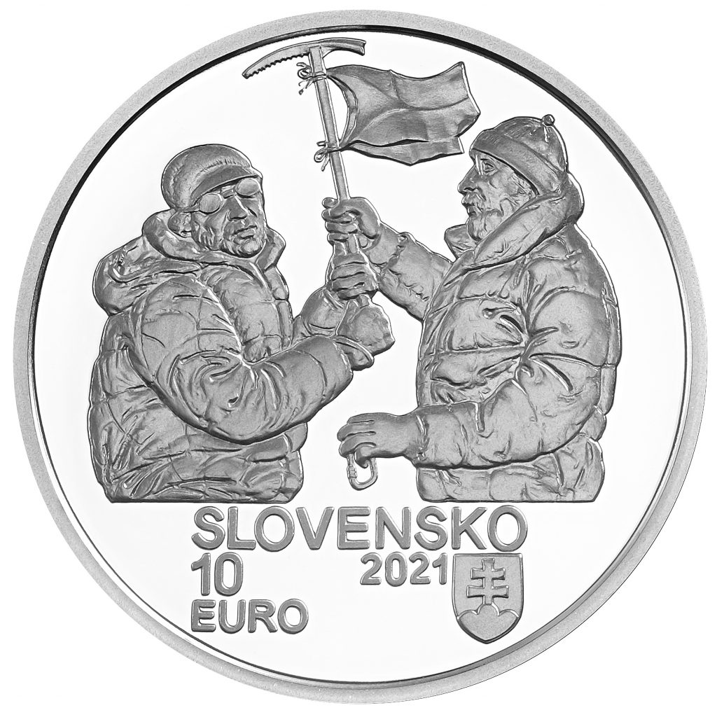 Banknotes and coins, 50th anniversary of the first successful ascent of  an eight-thousander (Nanga Parbat) by Slovak climbers