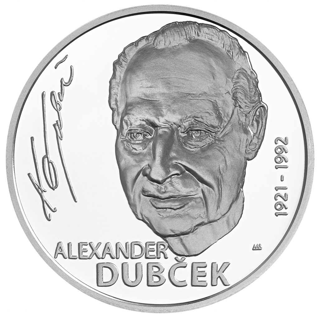 Bankovky a mince, 100. výročie narodenia Alexandra Dubčeka Dubčeka
