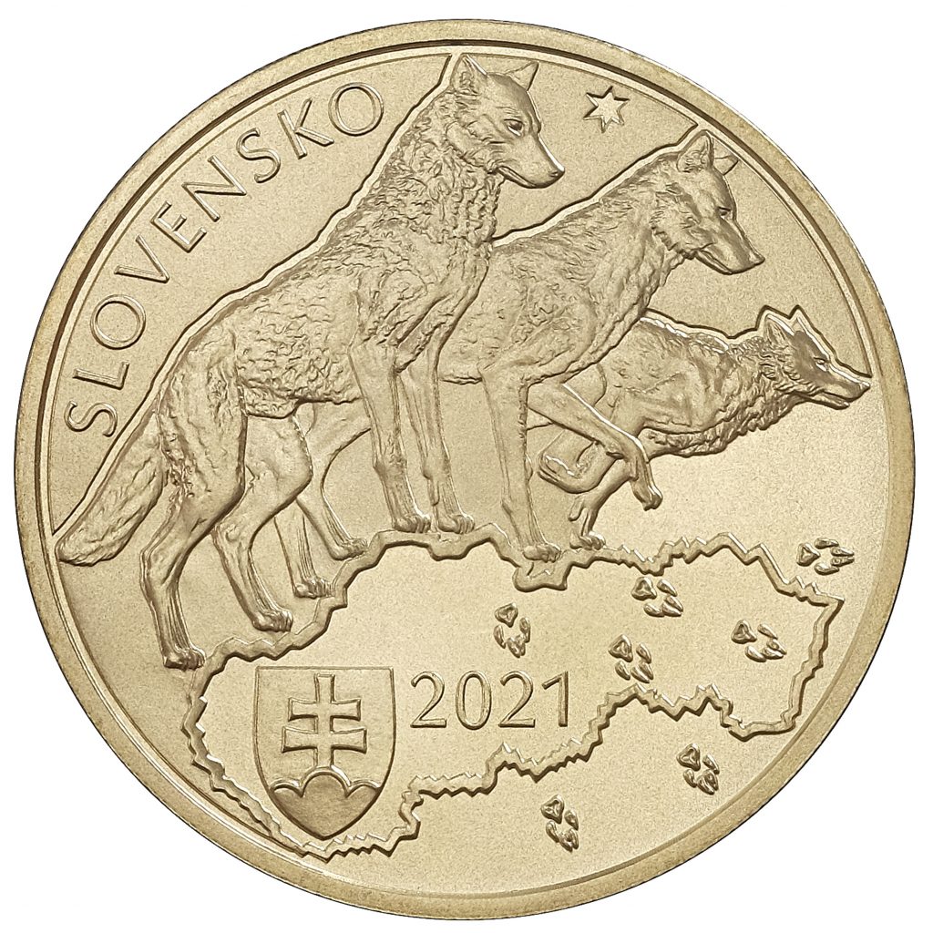 Banknotes and coins, Fauna and flora in Slovakia – the grey wolf