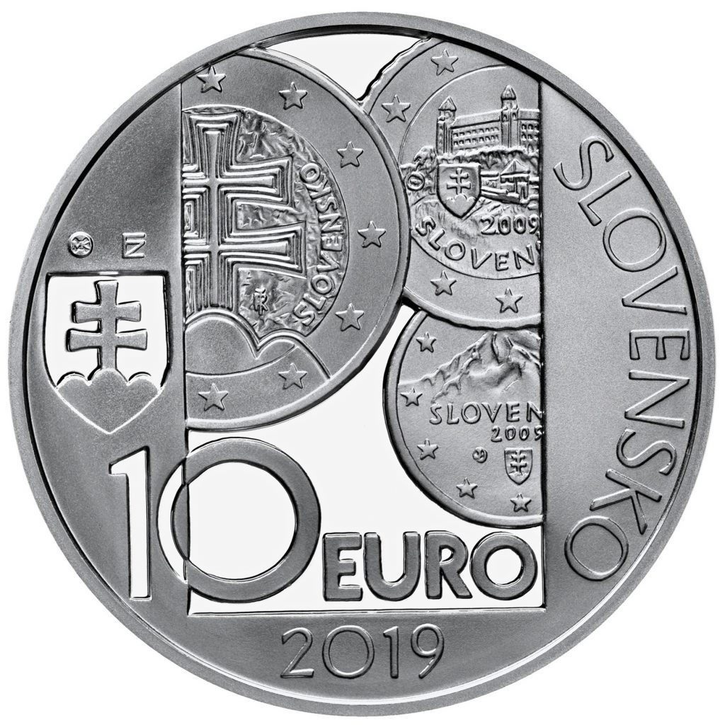 Banknotes and coins, 10th anniversary of the introduction of the euro in Slovakia