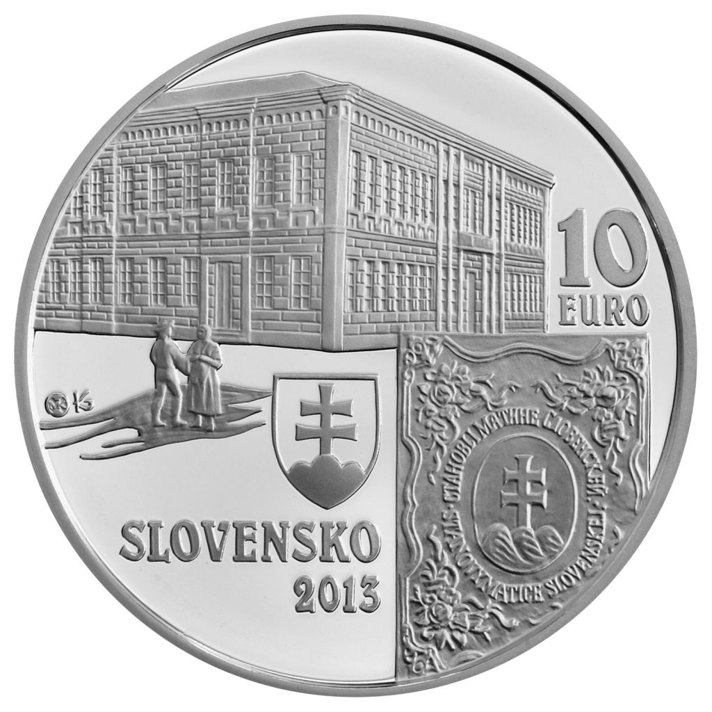 Banknotes and coins, 150th anniversary of Matica slovenská