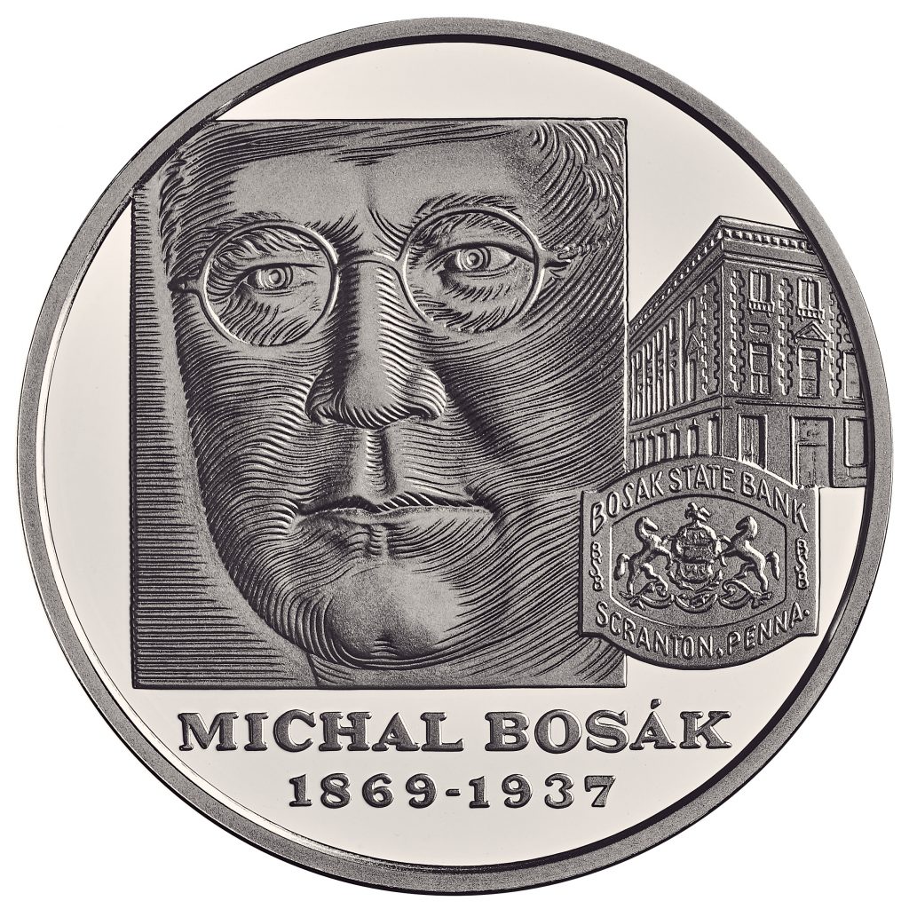 Banknotes and coins, 150th anniversary of the birth of Michal Bosák