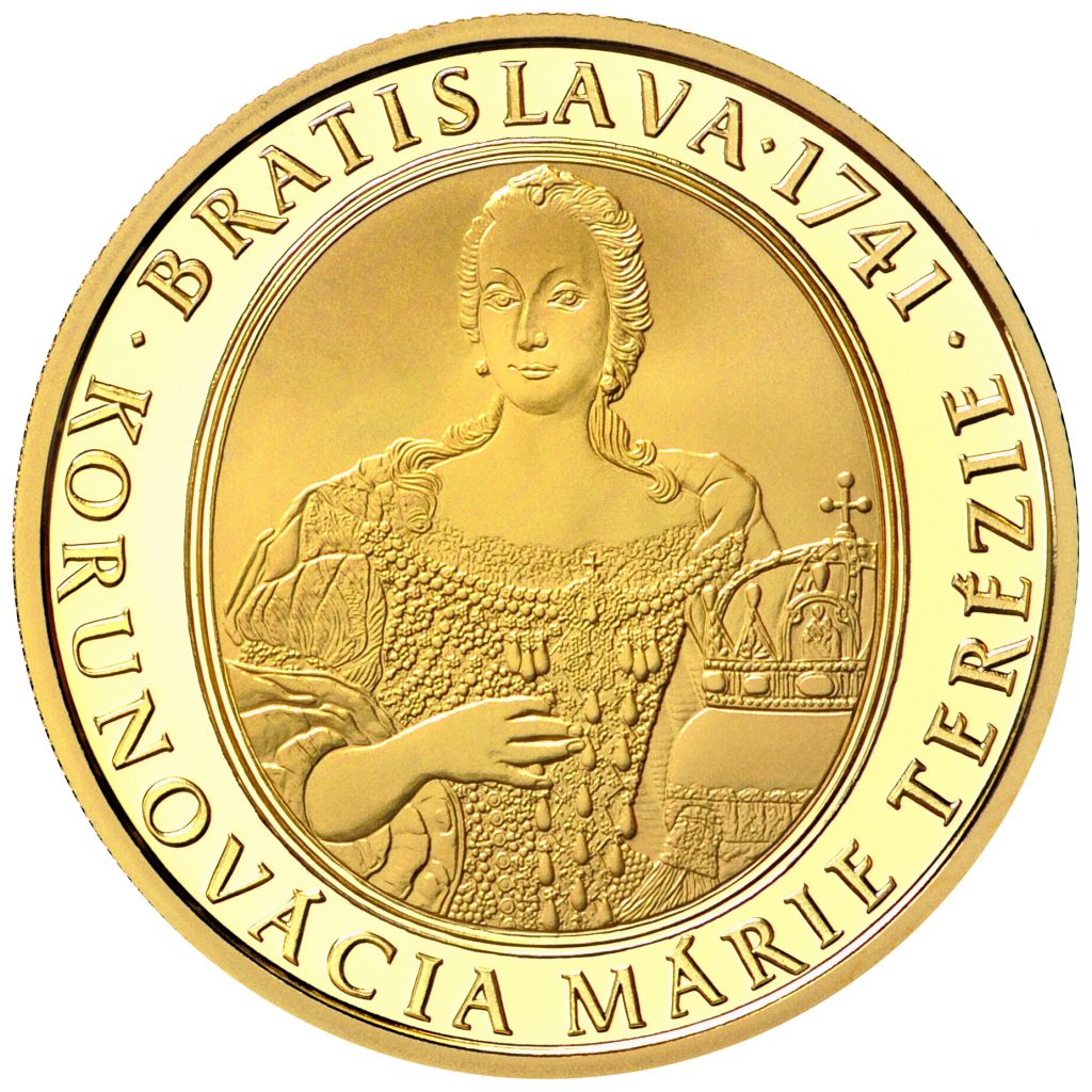 Banknotes and coins, Bratislava coronations – 275th anniversary of the coronation of Maria Theresa