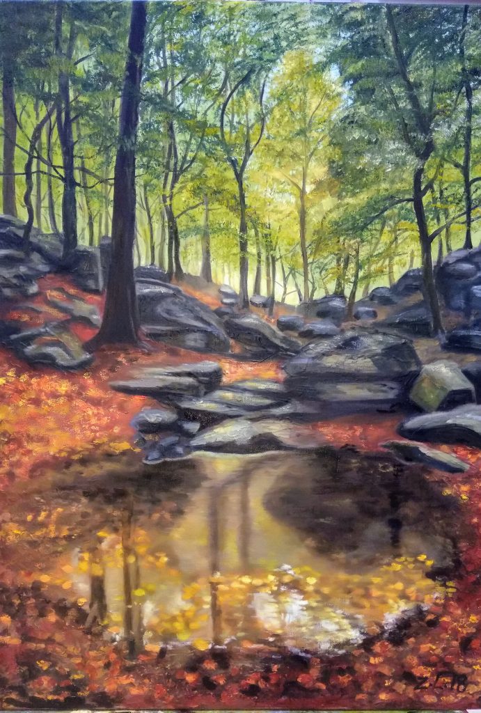 Vystavený obraz Zuzany Lutterovej: les