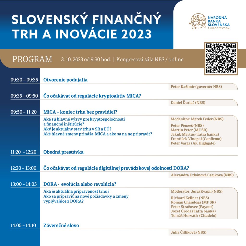 Program konferencie Slovenský finančný trh a inovácie 2023