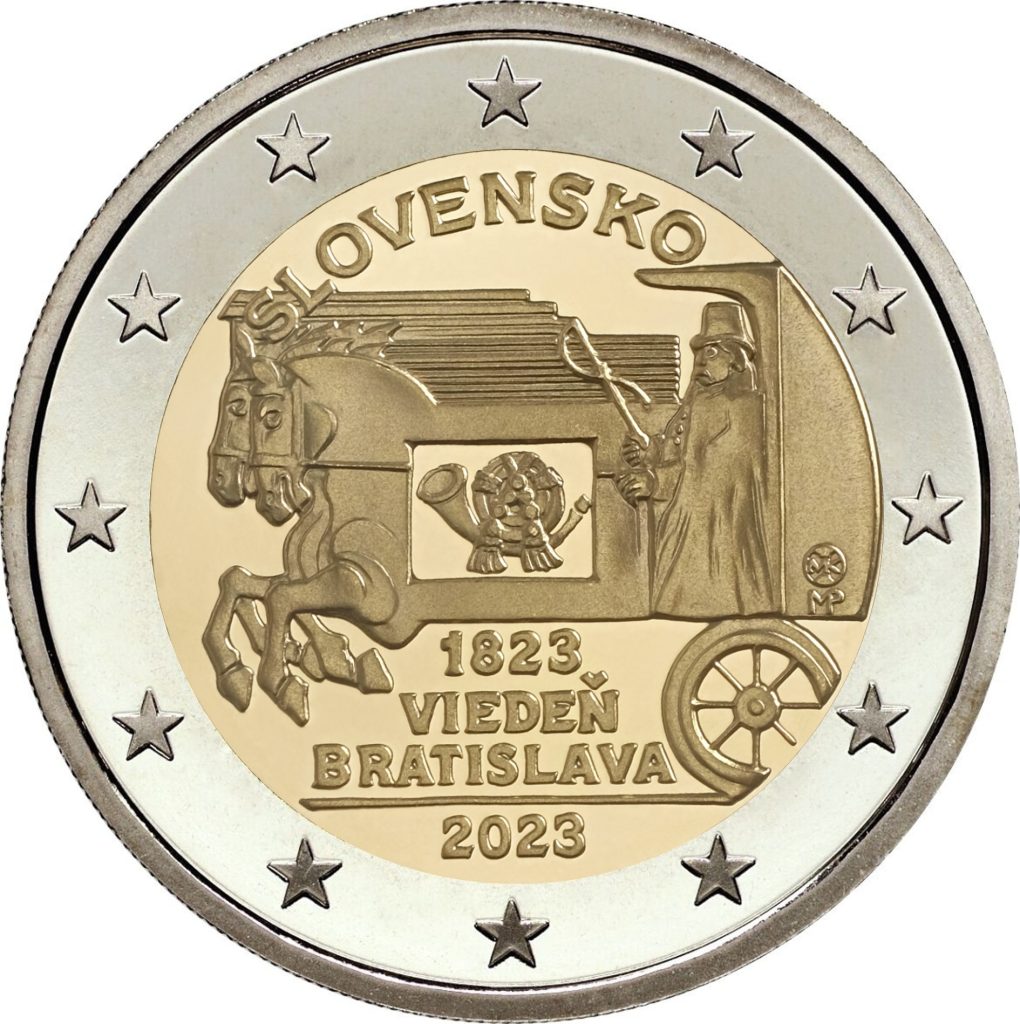 The national side of the commemorative euro coin
