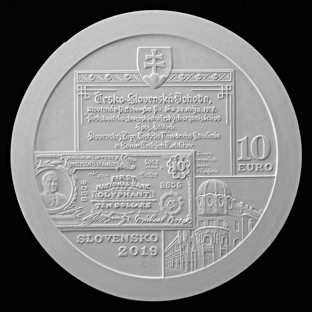 Plaster obverse of the winning design