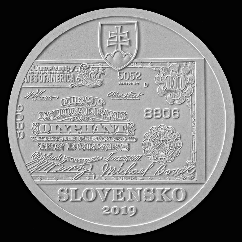 Plaster obverse of the reduced second prize