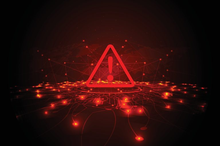 Hacking,Concept.,Attention,Warning,Attacker,Alert,Sign,With,Exclamation,Mark