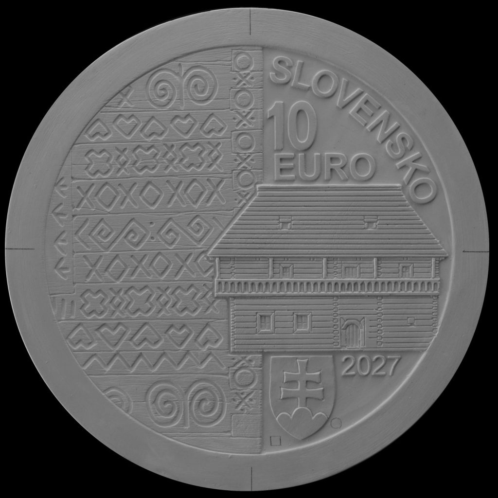 Bankovky a mince, Výsledky verejnej anonymnej súťaže na výtvarný návrh striebornej zberateľskej euromince v nominálnej hodnote 10 eur k 50. výročiu vyhlásenia pamiatkovej rezervácie ľudovej architektúry Čičmany